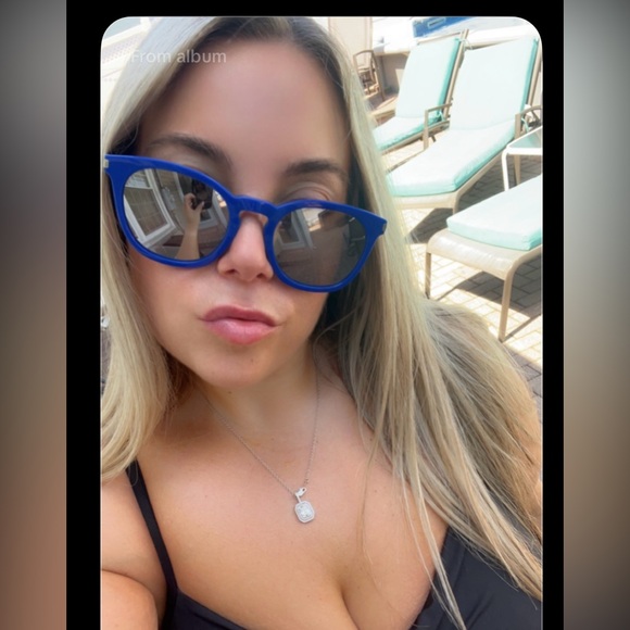 Authentic Blue Saint Laurent Mirrored Sunglasses - Picture 1 of 7